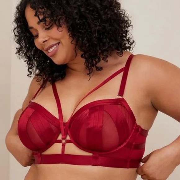 NWT Torrid Sexy Red Strappy Mesh Underwire Bra 1X - Picture 1 of 9
